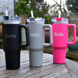 Personalised 40oz Tumbler Travel Cup with Engraved Name