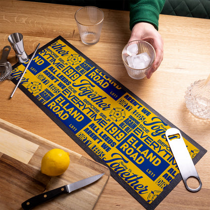 Leeds - Word Montage - Yellow & Blue - Bar Runner