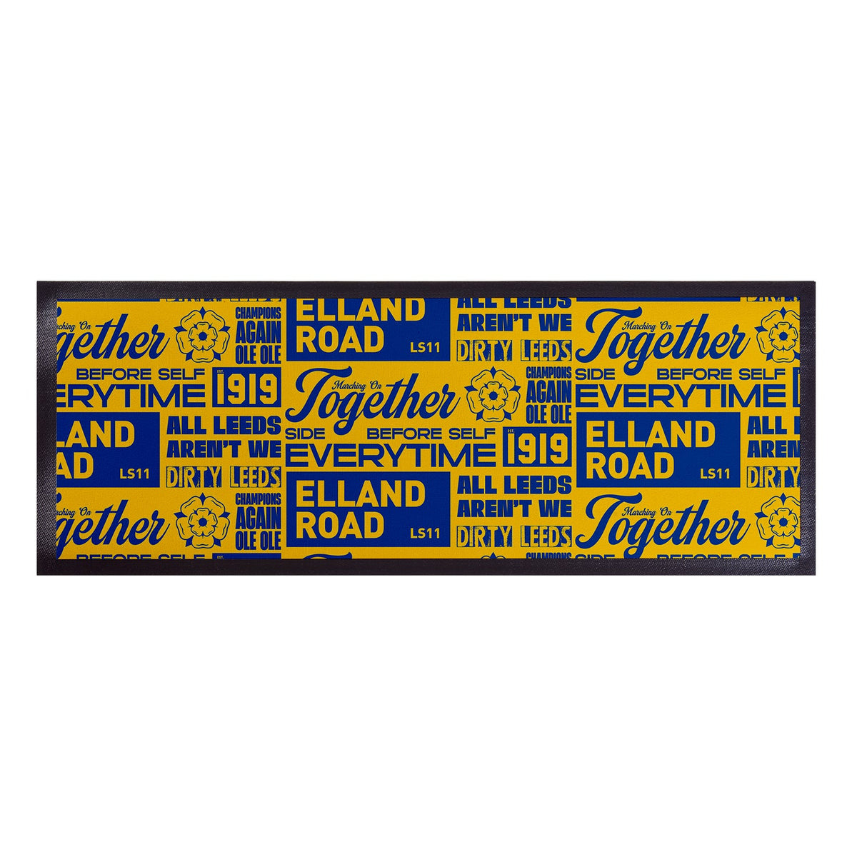 Leeds - Word Montage - Yellow & Blue - Bar Runner