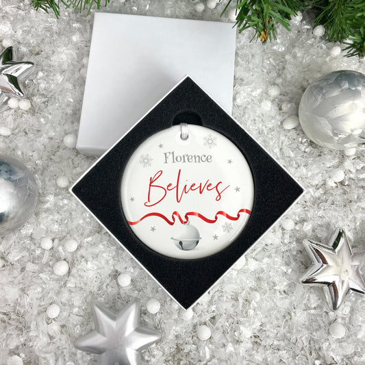 "Believes" Ceramic Disc Hanging Decoration + Gift Box