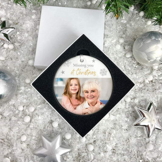 Memorial Photo Ceramic Disc Hanging Decoration + Gift Box