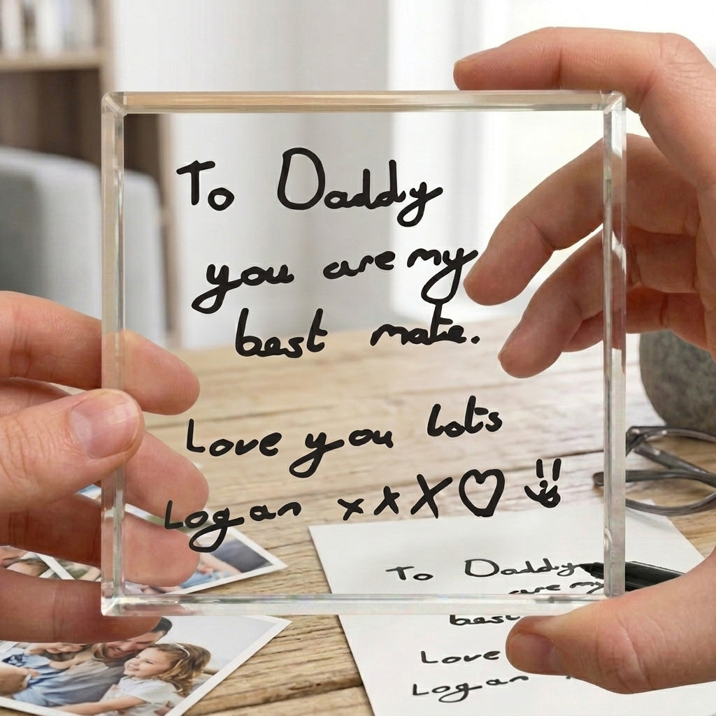Personalised Handwriting Crystal Token | Memorial & Meaningful Gifts