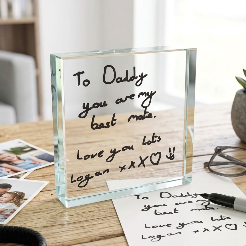 Personalised Handwriting Crystal Token | Memorial & Meaningful Gifts