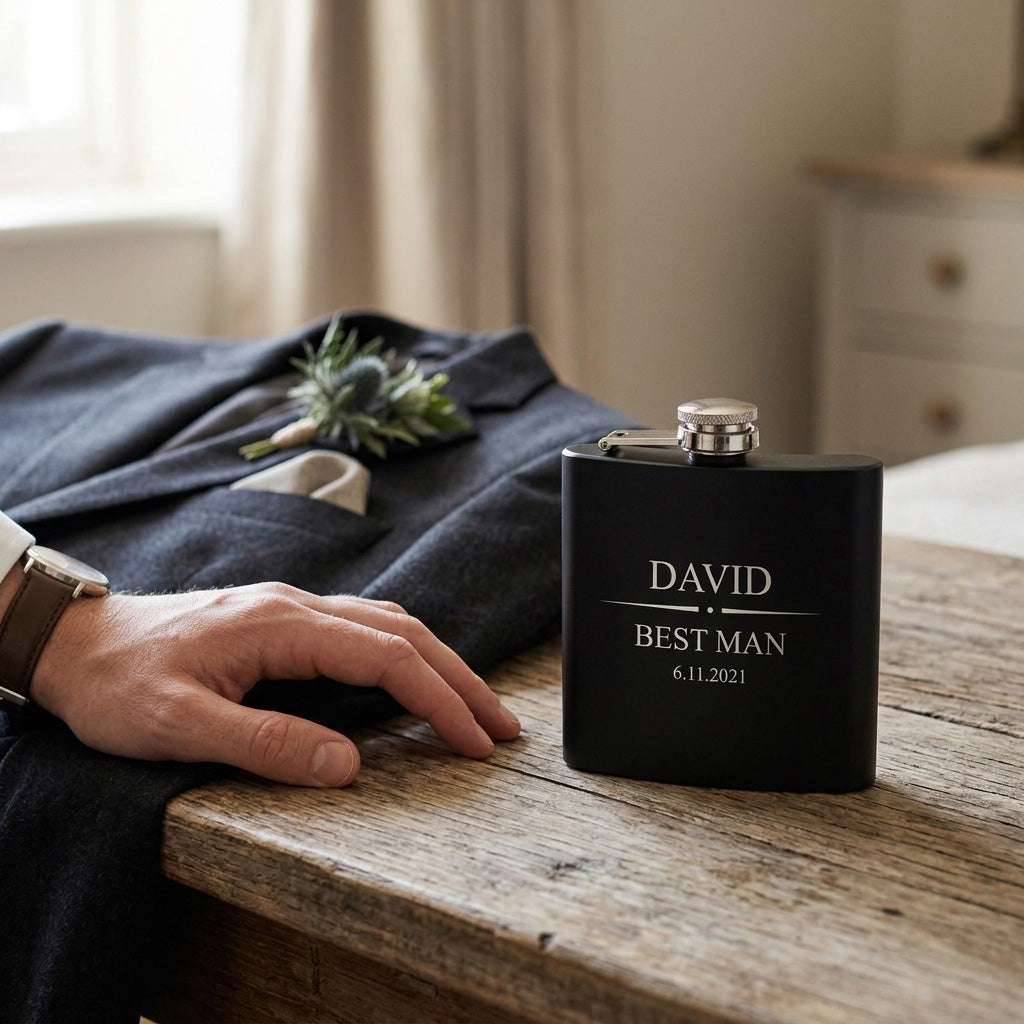 Personalised Engraved Wedding Special Occasion Hip Flask 6oz