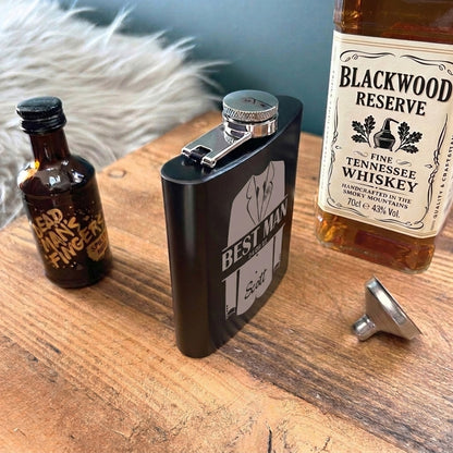 Personalised Engraved Wedding Shirt & Jacket Special Occasion Hip Flask 6oz