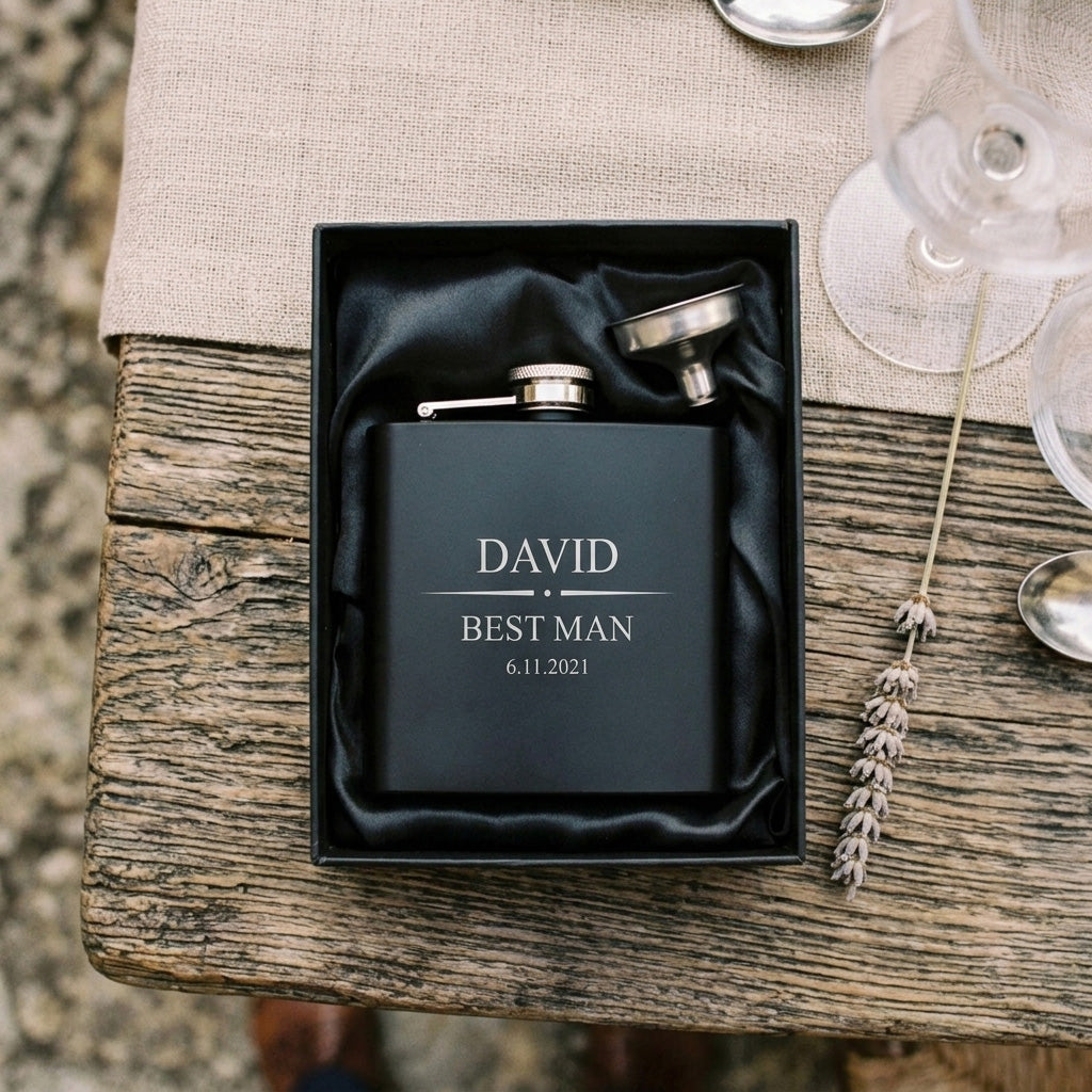 Personalised Engraved Wedding Special Occasion Hip Flask 6oz