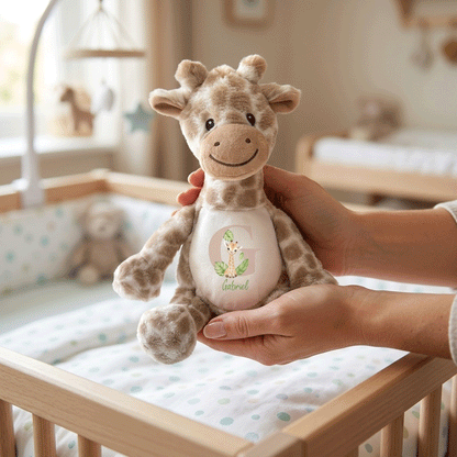 Personalised Alphabet Giraffe Teddy Bear 34cm | New Baby, 1st Birthday or Christening Gift