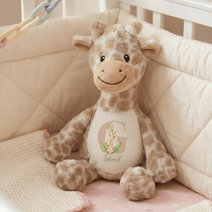 Personalised Alphabet Giraffe Teddy Bear 34cm | New Baby, 1st Birthday or Christening Gift