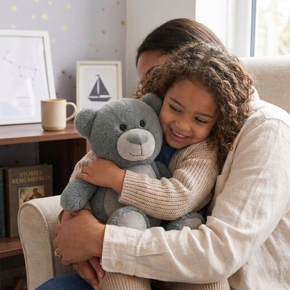 Personalised Born in 2026 Grey Plush Teddy Bear 42cm | New Baby or Christening Gift