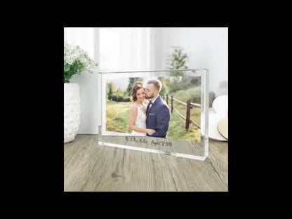 Personalised Freestanding One Photo Giant Crystal Block (14cm x 19.5cm) - Landscape