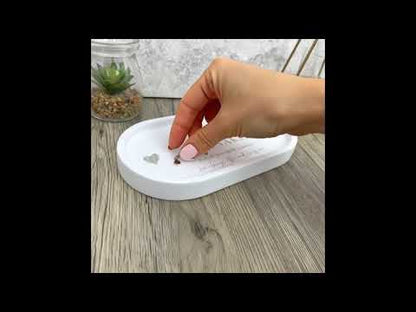 Personalised Script Text & Hearts Trinket Tray