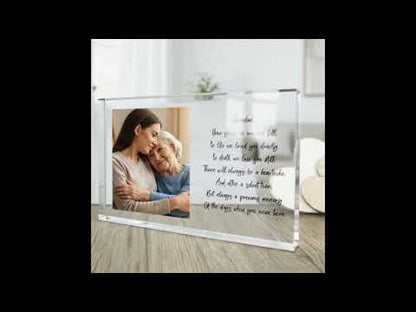 Personalised Freestanding One & Message Photo Giant Crystal Block (14cm x 19.5cm) - Landscape