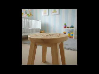 Personalised Farmyard Round Wooden Stool for Babies and Toddlers