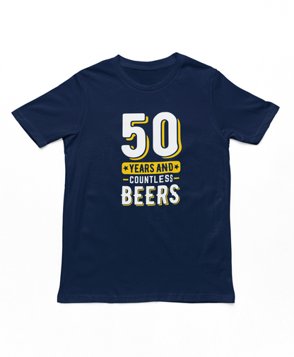 50 Years & Countless Beers Adults T-Shirt