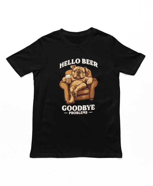 Hello Beer Goodbye Problems Adults T-Shirt
