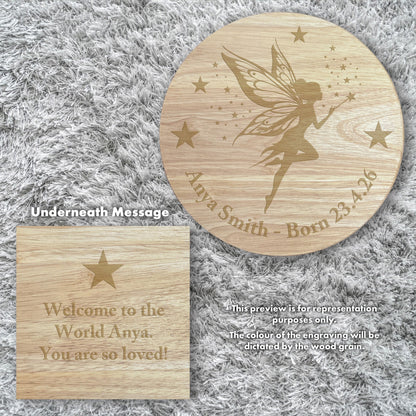 Personalised Wooden Fairy Toddler Step Stool | Nursery Decor & First Birthday Gift