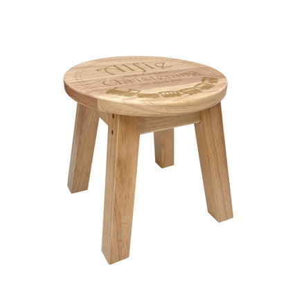 Personalised Engraved Wooden Toddler Stool - Train Set | Custom Step Stool for Kids | Nursery Gift