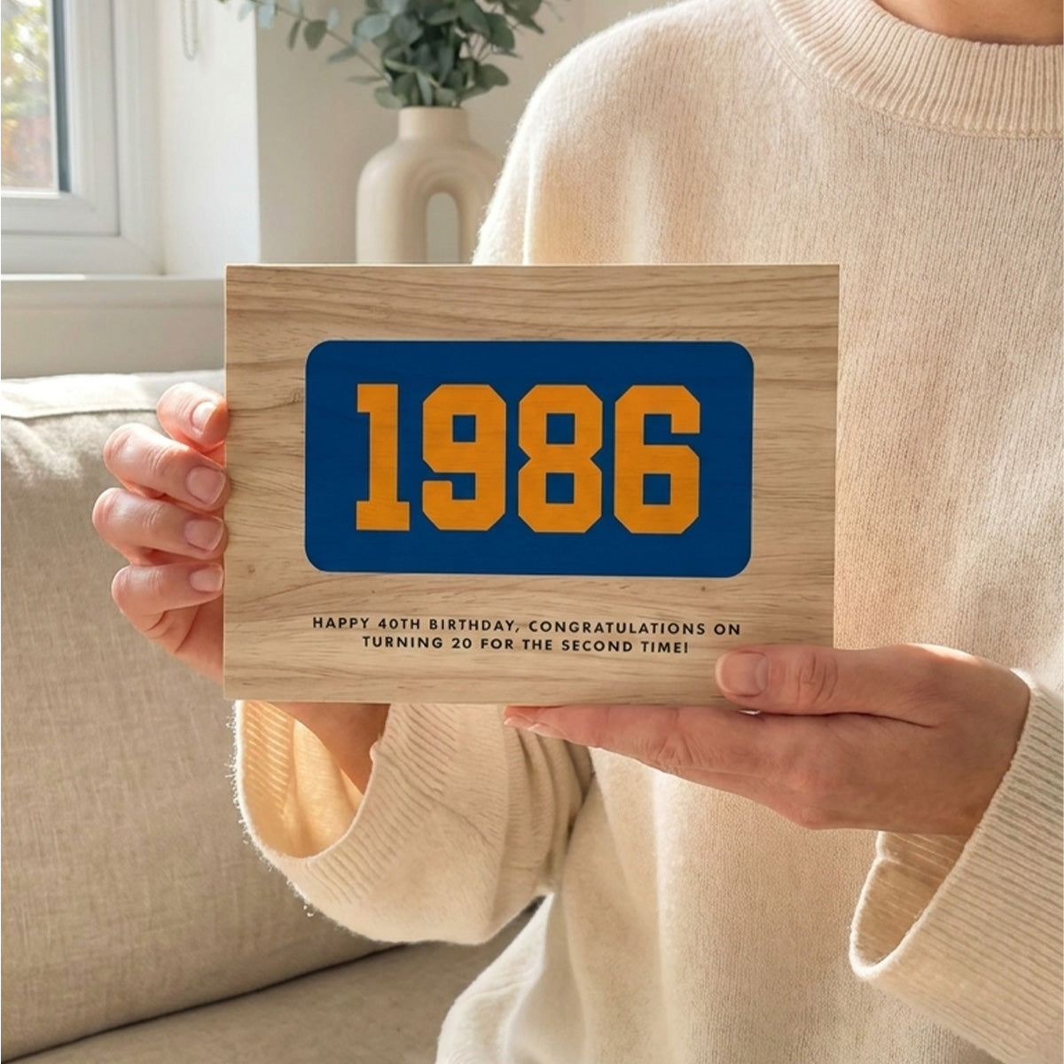 Personalised Year Milestone Giant Wooden Block | Birthday or Anniversary Gift