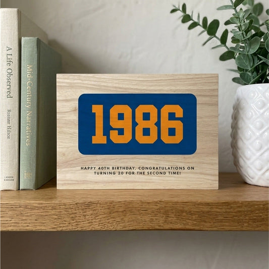 Personalised Year Milestone Giant Wooden Block | Birthday or Anniversary Gift