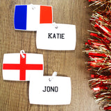 Personalised Football Flag Baubles