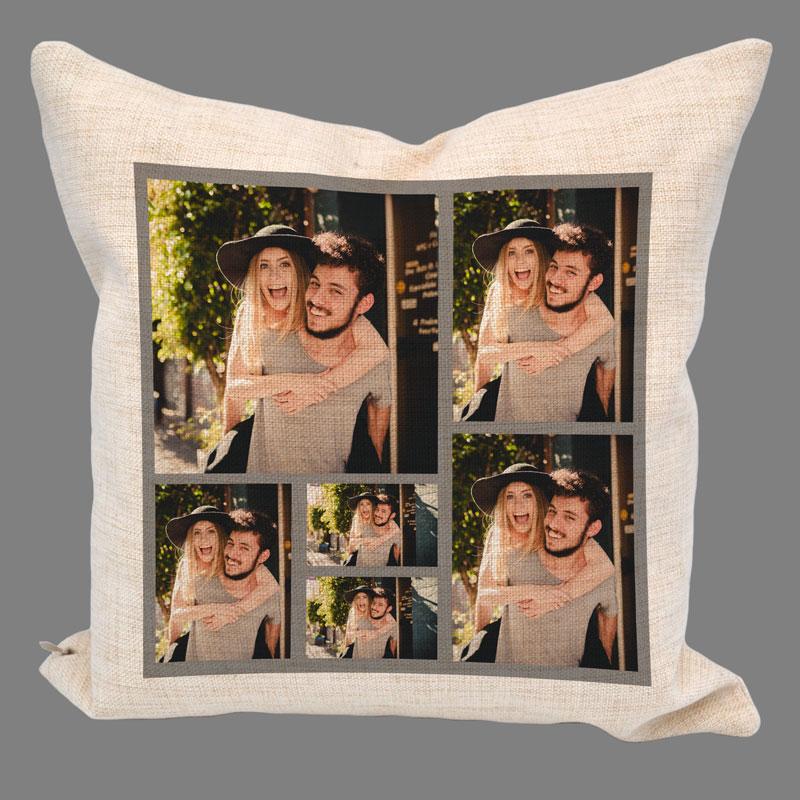 Personalised Photo Cushion Grey 6 Photos Collage Cushion Always Personal 