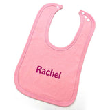 Personalised Embroidered Baby Bib White Pink or Blue Bib Always Personal 