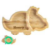 Personalised Dinosaur Baby Plate Bamboo Anti Slip Suction Cup Plate Always Personal 