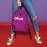 Personalised backpack in purple
