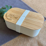 Personalised Engraved Bamboo Lunch Box Eco Friendly