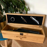 Personalised Engraved Bamboo Wine Box with Wine Accessories Wine Box Always Personal 
