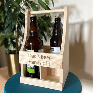 Personalised Wooden Beer Bottle Carrier Any Message Bottle Carrier Always Personal 