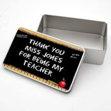 Personalised Thank You Teacher Metal Tin Chalkboard Design Tin Always Personal 