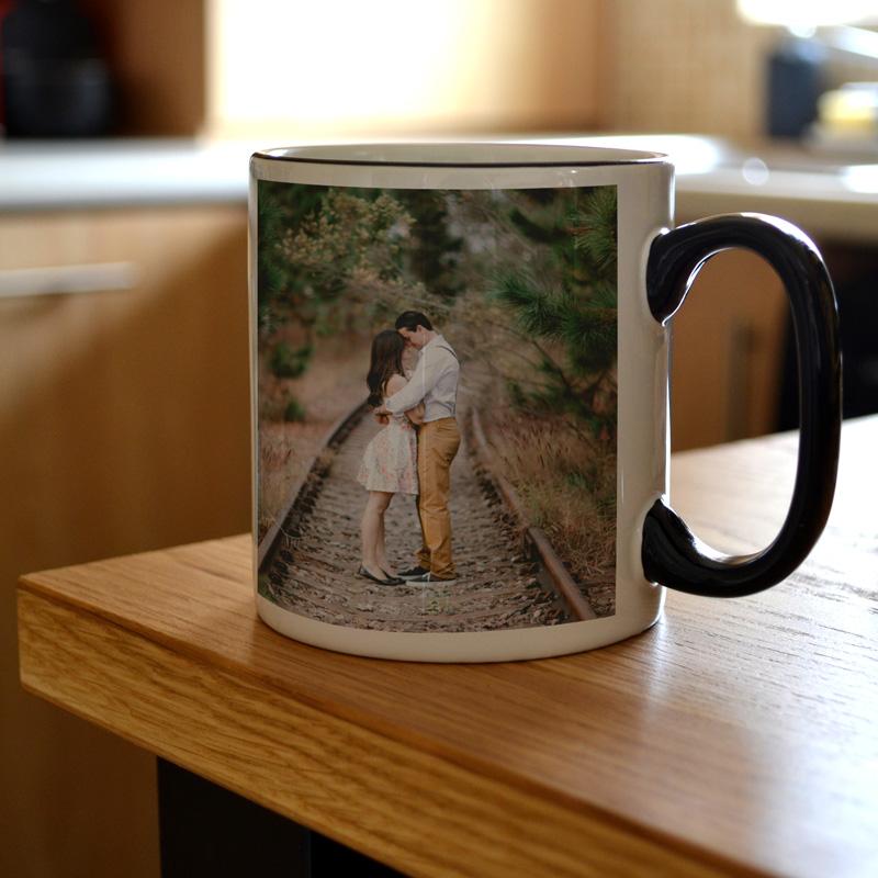 Personalised Black Handle Photo Mug Mug Always Personal 