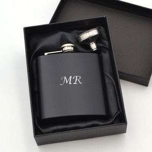 Personalised Engraved Black Metal Hip Flask 6oz Hip Flask Always Personal 