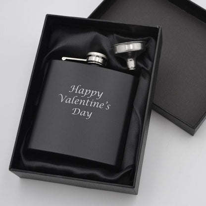 Personalised Engraved Black Metal Hip Flask 6oz Hip Flask Always Personal 