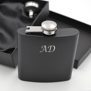 Personalised Engraved Black Metal Hip Flask 6oz Hip Flask Always Personal 