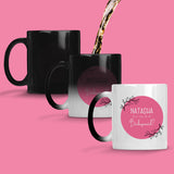 heat changing bridesmaid mug with personalised name and role