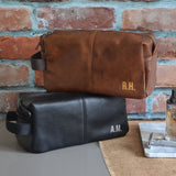 Personalised wash bags with initials printed on them
