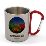 Personalised Camping Mug Metal Carabiner Handle Name Small or Large Mug Always Personal 