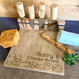 Personalised cheese board with knives