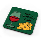 Personalised Cheese and Wine Square Leather Look Coaster Coaster Always Personal 