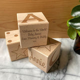 Personalised Building Blocks Set Of 3 All Sides Engraved Wooden Building Block Always Personal 