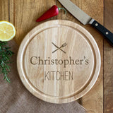 Personalised Wooden Chopping Board Round Knife and Fork Chopping Board Always Personal 