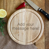Personalised Engraved Circular Wooden Chopping Board Message Chopping Board Always Personal 