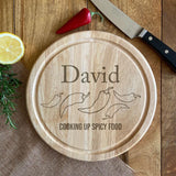 Personalised Round Wooden Chopping Board Spicy Food Chopping Board Always Personal 