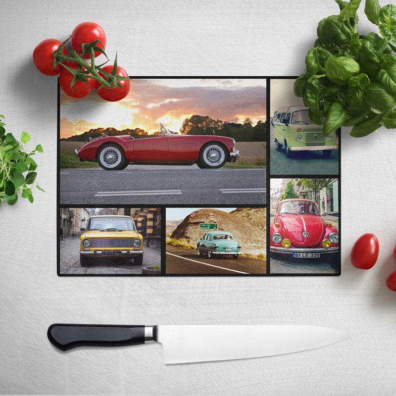 Personalised Photo Collage Glass Chopping Board Chopping Board Always Personal 