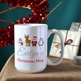 Personalised Christmas Mug Large 15oz Santa Snowman Penguin Reindeer