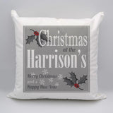Personalised Christmas With My Family Cushion Silver White and Red Cushion Always Personal 