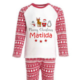 Personalised Christmas Pyjamas with Snowman, Reindeer, Santa and Penguin Characters