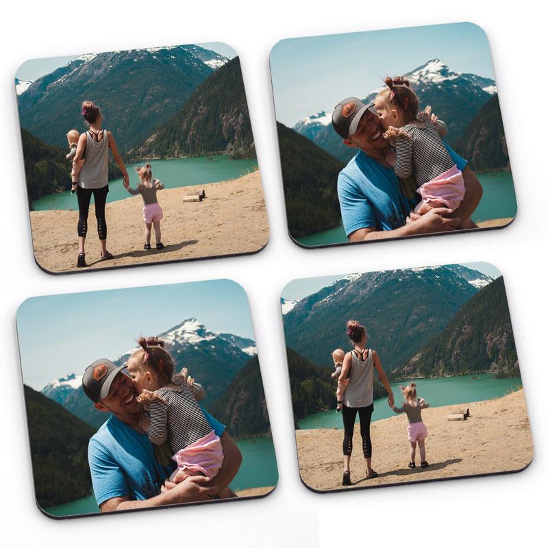Personalised Photo Coaster Set With Stand Coaster Always Personal 